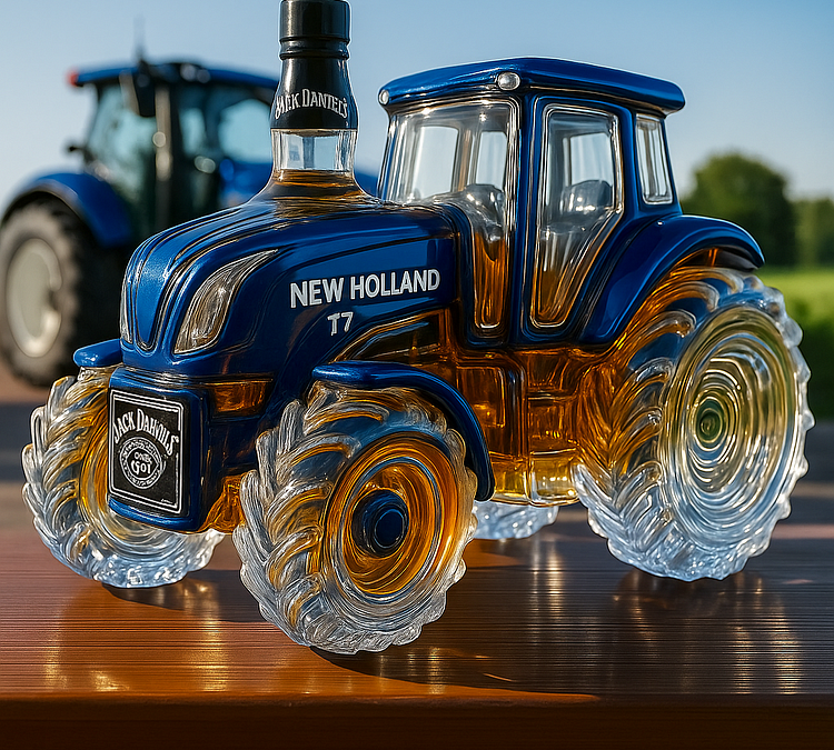 Klasična boca viskija u obliku traktora New Holland T7