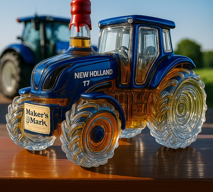 Klasična boca viskija u obliku traktora New Holland T7